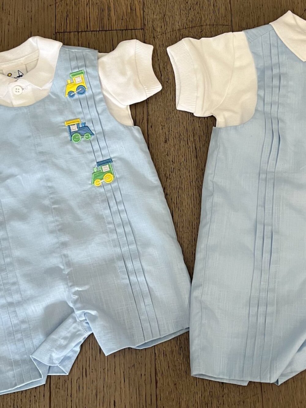 Florence Eiseman Kid's Linen-Look Shortall & Polo Shirt Set Size SET 6mo AND 18m